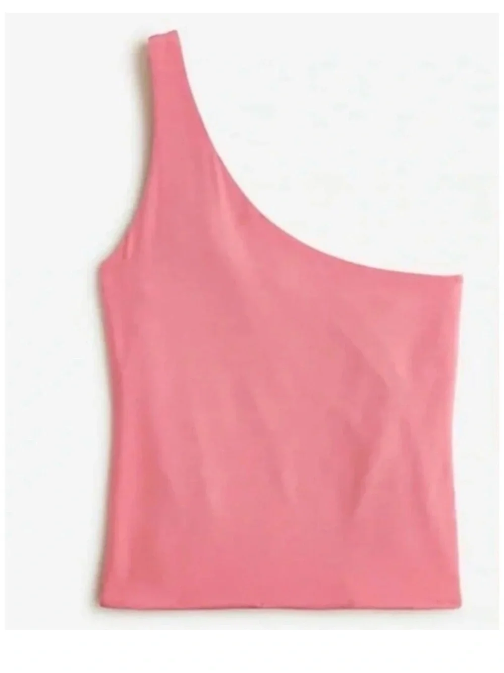 J. Crew NWT FormKnit One-Shoulder Pink Tank Top BH933 Large